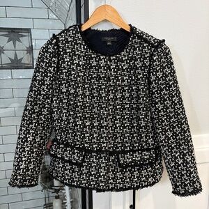 Peplum boucle blazer